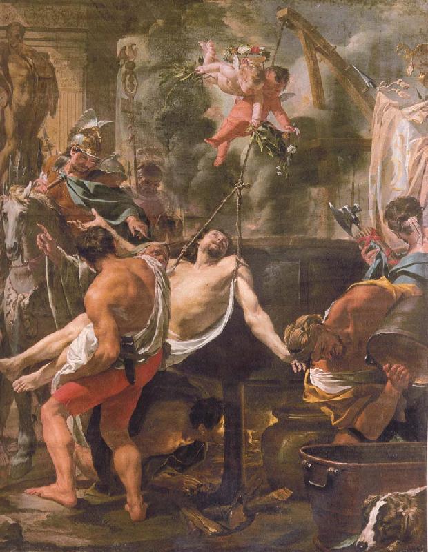 Brun, Charles Le The Martyrdom of st john the evangelist at the porta Latina oil painting image